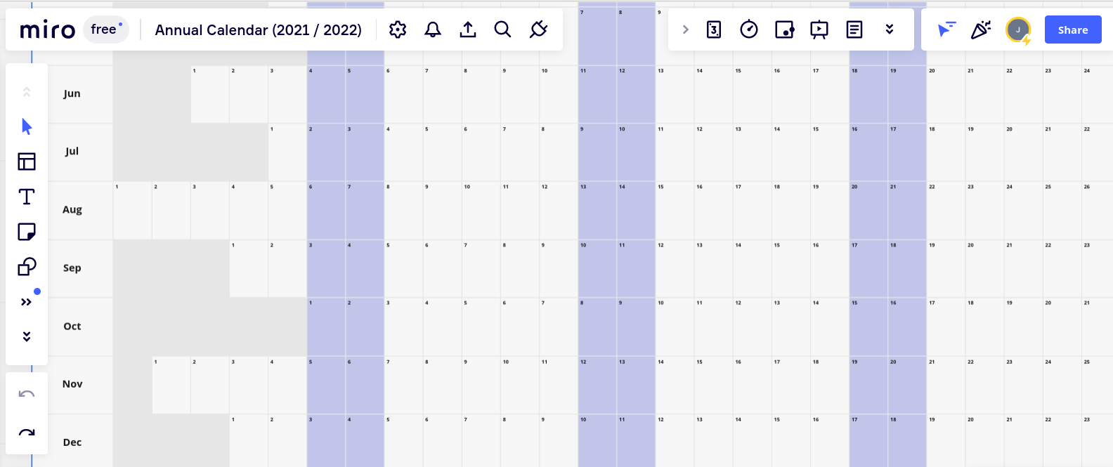 I thought I wanted an entire-year calendar view for planning, but now that I look at one, that's ove